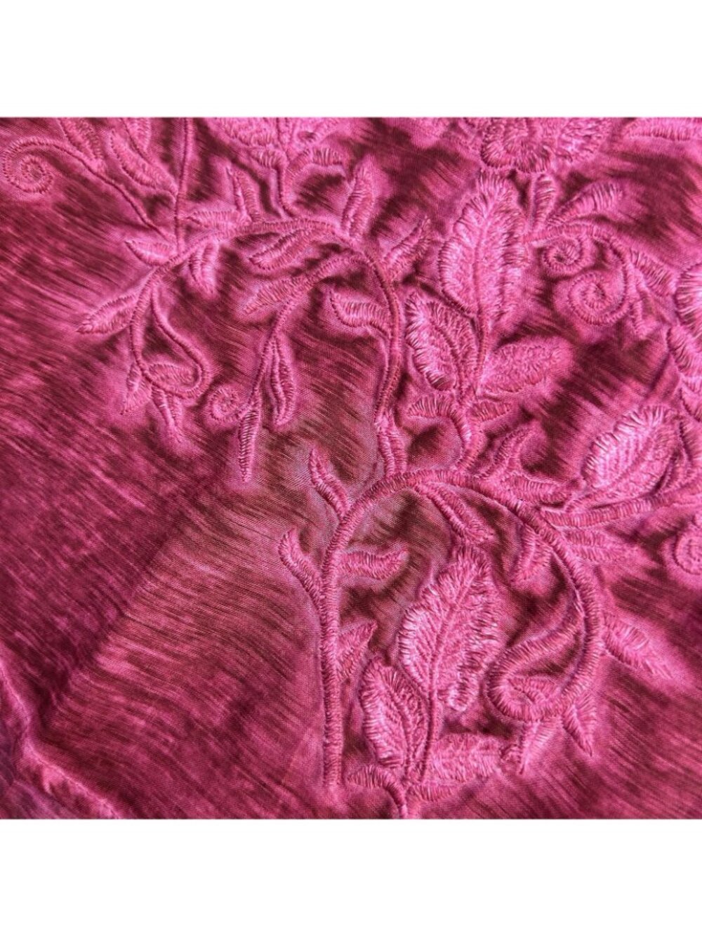 Soft Surroundings Magenta Pink Magnifico Embroidered Top Size XS Boho Floral - Picture 7 of 14